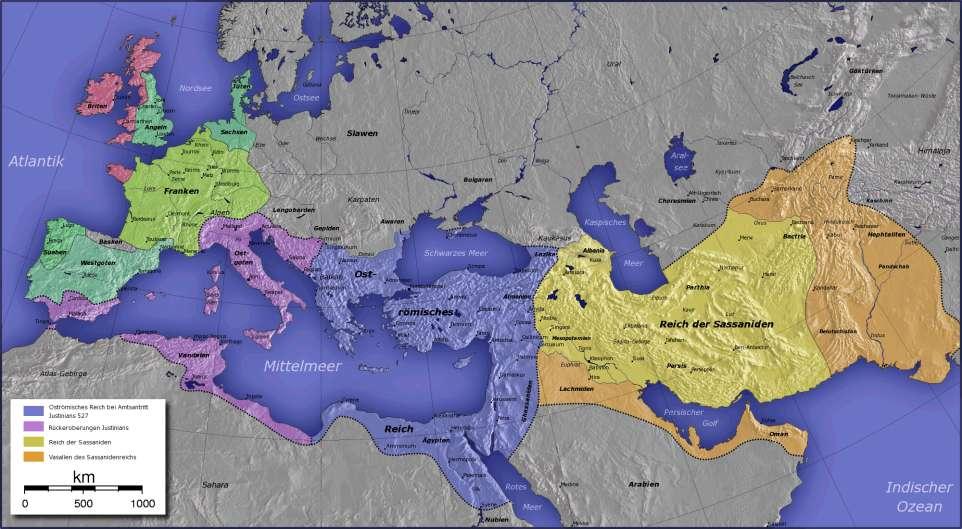 600: Οι αυτοκρατορίες των Βυζαντινών και των Περσών Βυζάντιο Επί Ιουστινιανού