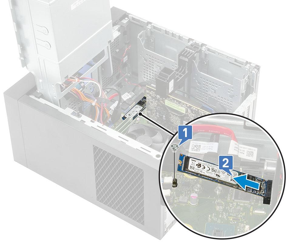 Εγκατάσταση της κάρτας PCIe SSD ΣΗΜΕΙΩΣΗ: Οι οδηγίες ισχύουν και για την εγκατάσταση της κάρτας SSD M.2 SATA.