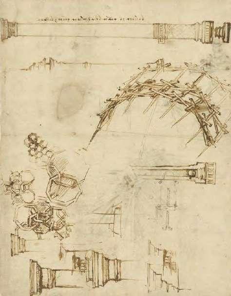 Στην παρακάτω εικόνα υπάρχουν διάφορα σχέδια του Λεονάρντο.