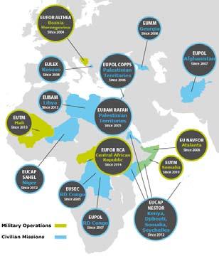 Μερικές δράσεις στο πλαίσιο της ΚΕΠΠΑ Στρατιωτικές & πολιτικές αποστολές Οικοδόμηση της ειρήνης ιάλογος Βελιγραδίου-Πριστίνας Κουαρτέτο για τη Μέση Ανατολή Ευρωπαϊκή Πολιτική Γειτονίας (με 16 χώρες)