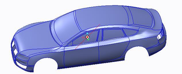 Σχήμα 4.3.9: Το αμάξωμα με τη μορφή επιφανειών Style στο λογισμικό του Creo.