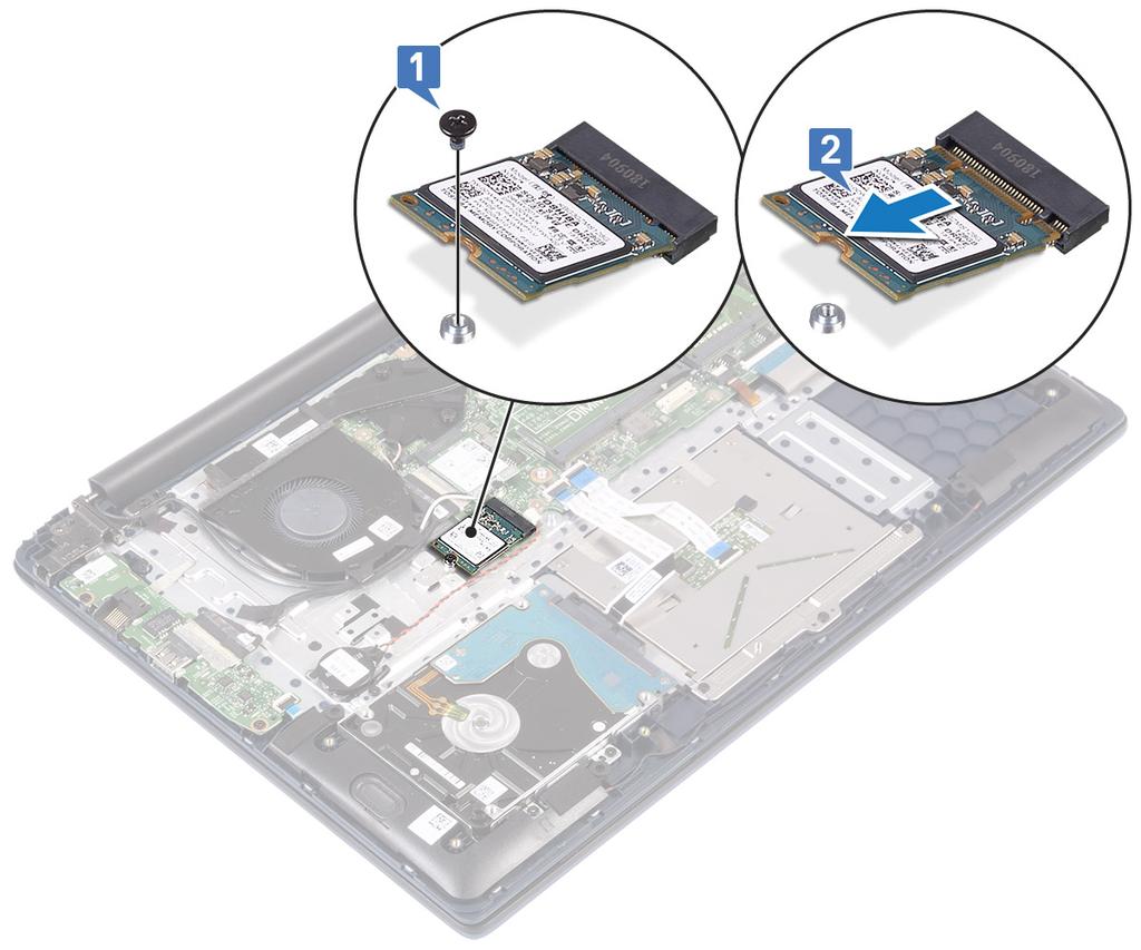 Εγκατάσταση της μονάδας δίσκου στερεάς κατάστασης 1 Για να εγκαταστήσετε τη μονάδα SSD M.