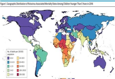 WHO June 2009 2016: Θνητότητα από ροταϊό σε παιδιά έως 5 χρονών O ροταϊός ήταν υπεύθυνος 258εκ επεισόδια διάρροιας (95% CI, 193-341εκ) και 128.