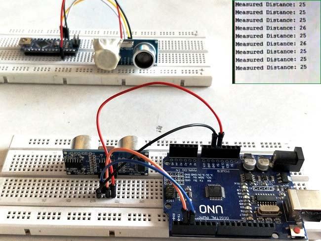 Εξοπλισμός υλικού 41 Σχήμα 3.4: Xρήση Arduino και Ultrasonic Sensor για την μέτρηση της μεταξύ τους απόστασης[31] γραμμα χρονισμού.