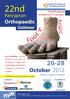 22nd. 26-28 October 2012. Pancyprian Orthopaedic. Conference. Hilton Cyprus Hotel. Final Program. Under the Auspices of The Minister of Health