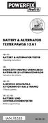 IAN 78533 BATTERY & ALTERNATOR TESTER PAWSB 12 A1 BATTERY & ALTERNATOR TESTER DISPOZITIV PENTRU VERIFICAREA BATERIILOR ŞI ALTERNATOARELOR