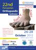 22nd 26-28. October 2012. Orthopaedic. Pancyprian. Conference. Hilton Cyprus Hotel. Final Program. Under the Auspices of The Minister of Health