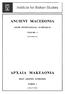 ANCIENT MACEDONIA SIXTH INTERNATIONAL SYMPOSIUM VOLUME 1 ΕΚΤΟ ΑΙΕΘΝΕΣ ΣΥΜΠΟΣΙΟ ΤΟΜΟΣ 1 OFFPRINT ΑΝΑΤΥΠΟ