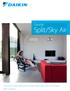 Cenník Split/Sky Air. Ceny a technické informácie pre Split, Multi Split a Sky Air produkty