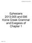 Ephesians and 006 Koine Greek Grammar and Exegesis of Chapter 1