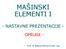 MAŠINSKI ELEMENTI I - NASTAVNE PREZENTACIJE - - OPRUGE - Prof. dr Biljana Marković dipl. ing.