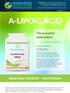 A-LIPOIC ACID. Alpha Lipoic Acid (ALA) Like A Vitamin