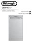 DDW45X17. installation / instructions manual εγχειρίδιο εγκατάστασης / οδηγιών slimline dishwasher GB Πλυντήριο πιάτων Slimline