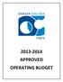 APPROVED OPERATING BUDGET