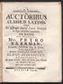 AUCTÖRIBUS CLASSICIS LATIN1S. Mag, Ρ Ε T R O EK EKMAN, Eloquent. PROFESS. Reg. & Ordin, HEDEjN Μ Ε DE LPA D U5, PR^SIDE OLAVUS