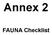 Annex 2 FAUNA Checklist