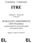 Committee / Commission ITRE. Meeting of / Réunion du 07/09/2015. BUDGETARY AMENDMENTS (2016 Procedure) AMENDEMENTS BUDGÉTAIRES (Procédure 2016)