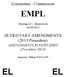 Committee / Commission EMPL. Meeting of / Réunion du 06/09/2012. BUDGETARY AMENDMENTS (2013 Procedure) AMENDEMENTS BUDGÉTAIRES (Procédure 2013)