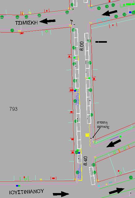 ΠΑΝΑΓΟΥΛΗ 1/ στο τμήμα από Ιουστινιανού έως Τσιμισκή (ΟΤ793) ΟΤ 793 (όπως απεικονίζονται στο σχέδιο) Δύο θέσεις (2) προσωρινής στάσης για φορτοεκφόρτωση, για τις ημέρες Δευτέρα έως