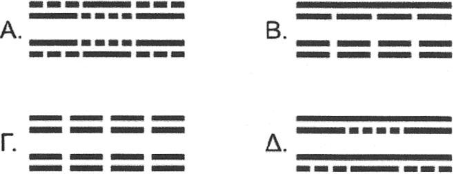 4. Ζλλειψθ DNA δεςμάςθσ κατά τθν αντιγραφι ενόσ μορίου DNA κα οδθγοφςε ςε μόρια που κα μποροφςαν να απεικονιςτοφν ωσ εξισ: 5.