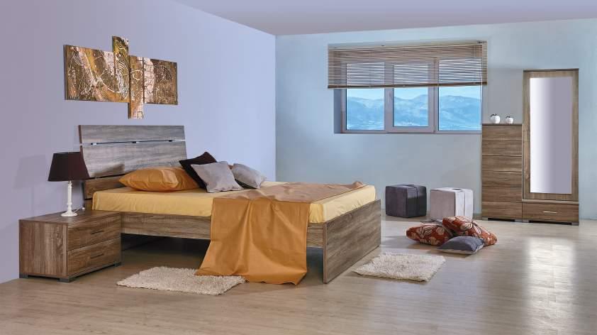 Line3/ King-size bed Line3 112x215x160 (για στρώμα/for mattress 200x150) 11530452 Κομοδίνο/Bedside table 2 συρτ.