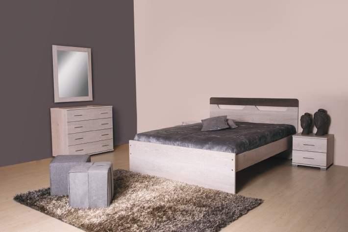 Κρεβατοκάμαρα Ερμιόνη /Bedroom Ermioni (Κρεβάτι/Bed -2κομοδίνα/bedside table Συρταριέρα/Chest of drawers-καθρέπτης/ mirror) 11641605 Κρεβάτι Ερμιόνη υπέρδ.