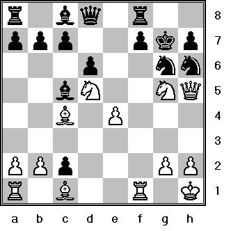 It is White to play, taken from the game between Blackburne and Gifford, The Hague, 1874: Chapter 3 Pieces Working in Partnership 23.