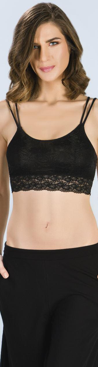 COTTON-5% ELASTANE 90956: Bralette Color>  90% PA -10%