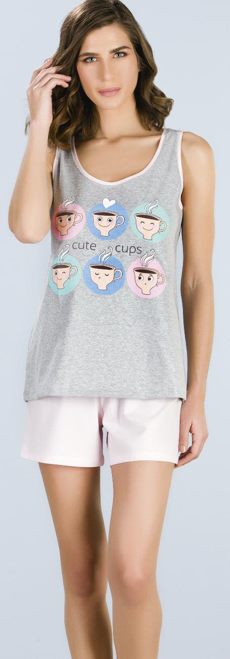 4 WoMEN S PYJAMAS 51324: Color> 335 ΓΚΡΙ/GREY