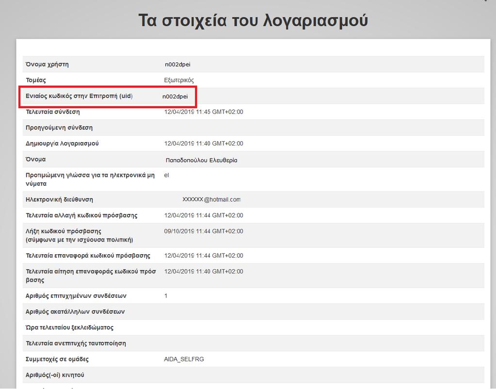 Κοινοποιείτε τον ανωτέρω αριθμό χρήστη (uid), το n. στη διεύθυνση DGT-EL- DIKTYO@ec.europa.eu (ηλεκτρονική διεύθυνση της Γραμματείας του ΕΔΟ) ώστε να σας δοθεί πρόσβαση στις βικιομάδες.