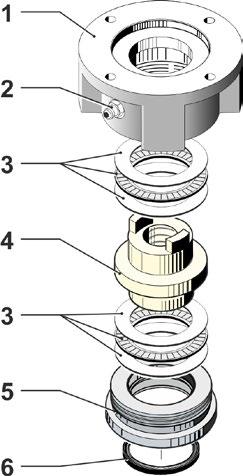 Η φλάντζα εξόδου κίνησης (εικ., θέση 1) δεν πρέπει να αφαιρεθεί από τον περιστροφικό μηχανισμό κίνησης! 1. Αφαιρέστε το δακτύλιο κεντραρίσματος (Εικ.