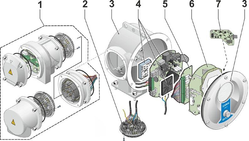 Το δομοστοιχείο υλικού Μονάδα μηχανισμού μετάδοσης αποτελείται από τα εξής δομοστοιχεία: 1 στοιχείο φις Σύνδεση ηλεκτρονικού συστήματος, 2 κινητήρας, 3 μειωτήρας, 4 μειωτήρας σηματοδότησης ή μη