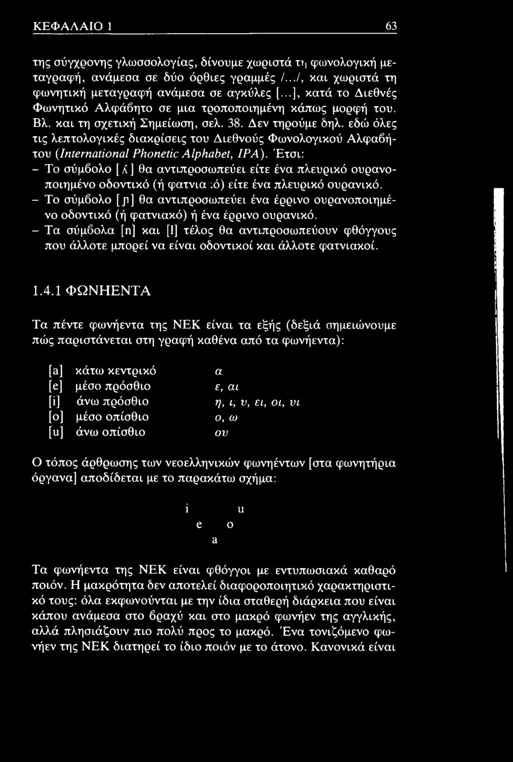 εδώ όλες τις λεπτολογικές διακρίσεις του Διεθνούς Φωνολογικού Αλφαβήτου {International Phonetic Alphabet, IP A).