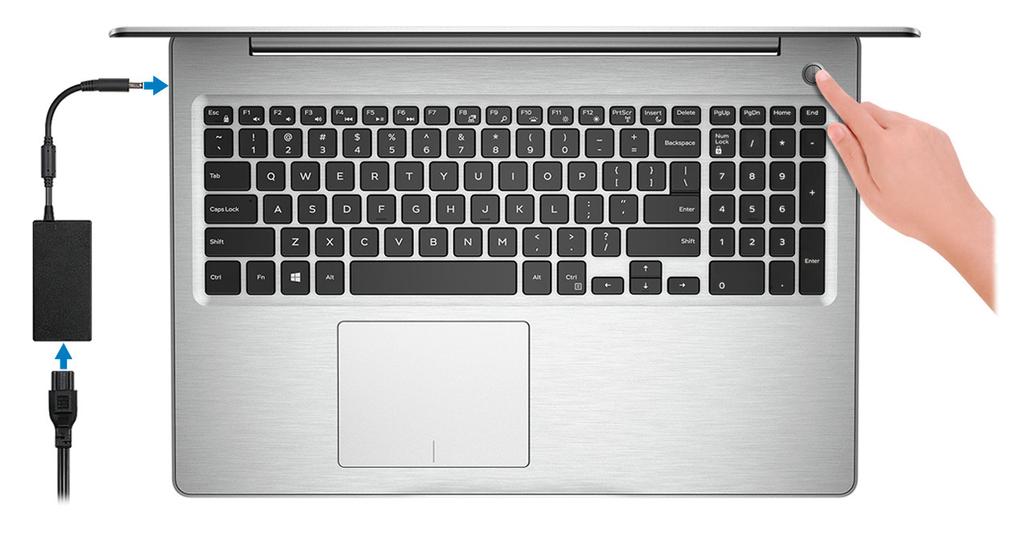 Ρύθμιση του Inspiron 3580 1 ΣΗΜΕΙΩΣΗ: Οι εικόνες που θα βρείτε στο έγγραφο ενδέχεται να διαφέρουν από τον υπολογιστή σας, πράγμα που εξαρτάται από τη συνδεσμολογία που παραγγείλατε.
