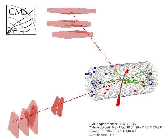 Candidate of H ZZ* 4l (CMS) µ + (Z 1 ) p T : 43 GeV M 4l =126.