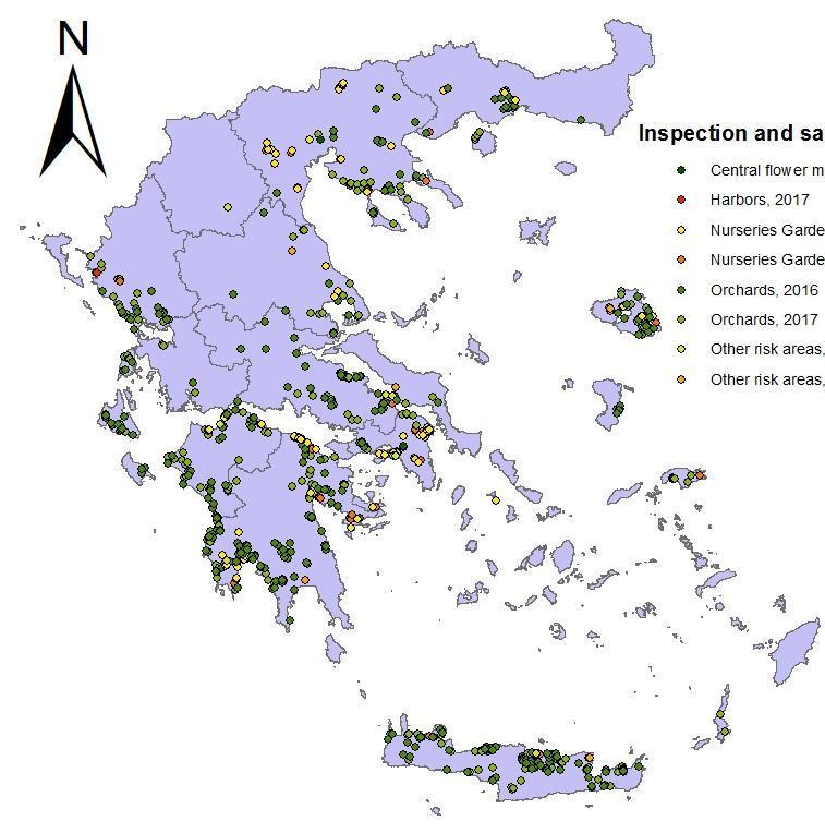 Sampling sites beyond the Survey Program Πηγή: Holeva M, Karafla Ch, Glynos P, Siderea E, Togias A,