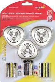 197102-0039 04002616 4250040926167 197102-0004 04002616, ΦΩΤΑΚΙ LED "PUSH ME-SWITCH ON-OFF" 3 ΤΜΧ, 3 τεμ LED σειρά 'Push me - switch ON/OFF' Το καθένα με 3 LEDs Εύκολη στερέωση