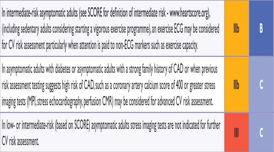 2013 ESC Guidelines on the management of stable coronary artery disease Αςυμπτωματικοί αςκενείσ χωρίσ ιςτορικό Ν ε μετρίου κινδφνου αςυμπτωματικοφσ (score risk 1-5%) (και ατομα με κακιςτικι ηωι που