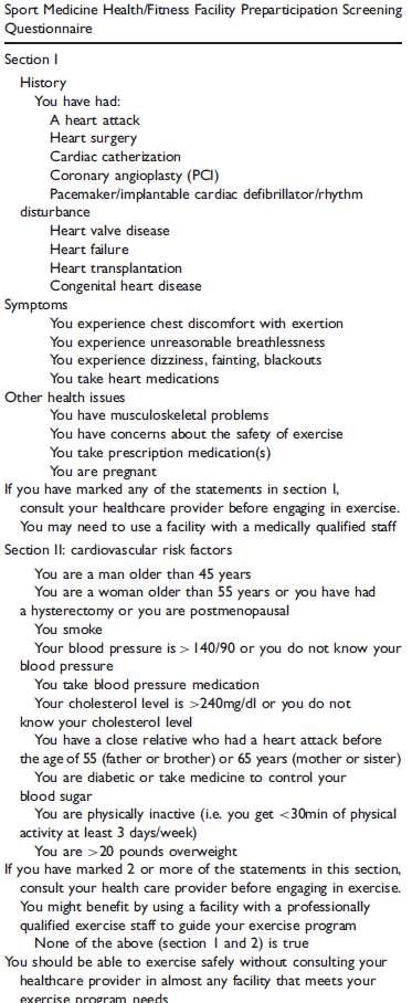 Φυςικι εξζταςθ Score risk chart ΗΚΓ 2011 Position stand : Exercise physiology and