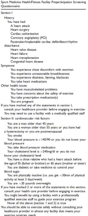 Φυςικι εξζταςθ Score risk chart ΗΚΓ 2011 Position stand : Exercise physiology and