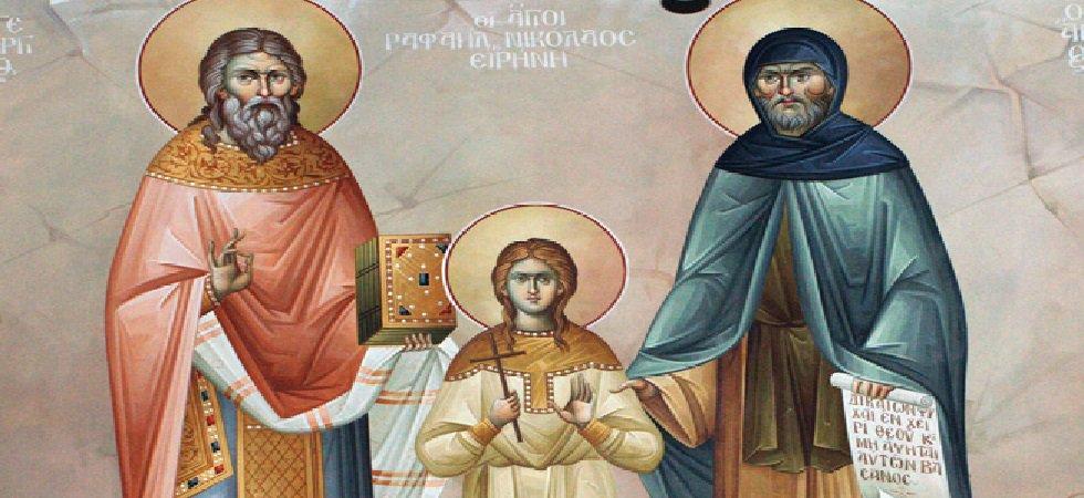 30 Απριλίου 2019 Οι άγιοι νεοφανείς και νεομάρτυρες Ραφαήλ, Νικόλαος και Ειρήνη / Το Συναξάρι της Πεμπτουσίας / Συναξαριακές μορφές Οι Άγιοι Ραφαήλ, Νικόλαος και Ειρήνη συγκαταλέγονται στη χορεία των