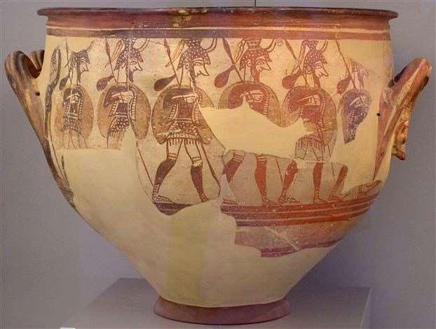 Μεγάλοσ κρατιρασ με παράςταςθ οπλιςμζνων ανδρϊν από τθν οικία