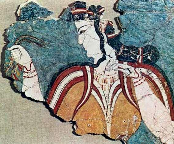 Ραράςταςθ γυναικείασ μορφισ (Μυκθναία) Σπάραγμα τοιχο
