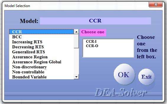 Data Envelopment Analysis with spreadsheets and DEA excel solver Εικόνα 6-2: Επιλογή