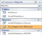 (2) Ακολούθως, κάνουμε δεξί κλικ και επιλέγουμε την εντολή Delete για να το διαγράψουμε από τη βάση δεδομένων μας. ή Από την καρτέλα Home και την ομάδα Records επιλέγουμε το εικονίδιο Delete.