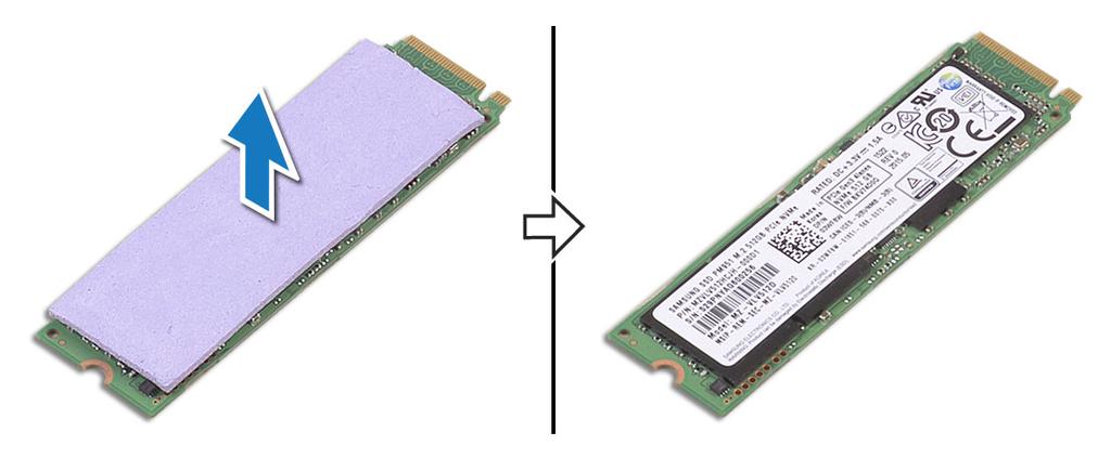 5 Τραβήξτε το θερμικό υπόθεμα της κάρτας SSD για να αποκτήσετε πρόσβαση στην κάρτα SSD. Εγκατάσταση μονάδας δίσκου στερεάς κατάστασης M.