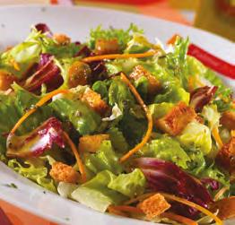 ΣΑΛΑΤΕΣ SALADS ΜΕΣΟΓΕΙΑΚΗ Φρέσκια πράσινη σαλάτα, iceberg, ραντίτσιο, τριμμένο καρότο, αρωματικά κρουτόν με σκόρδο, μαϊντανό και ντρέσινγκ Μεσογειακό (από παρθένο ελαιόλαδο και αρωματικά βότανα).