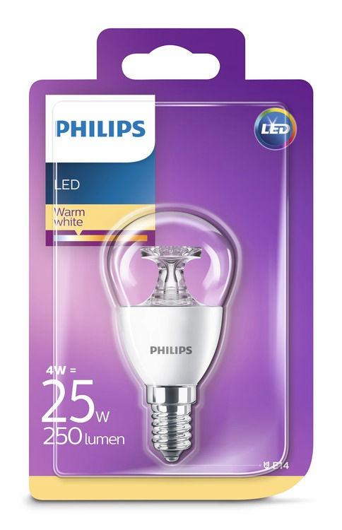 PHILIPS LED Luster 4 W (25 W) E14 Ζεστό λευκό Χωρίς ρύθμιση έντασης Φως που είναι ευχάριστο για τα μάτια σας Η κακή ποιότητα φωτός μπορεί να προκαλέσει κόπωση στα