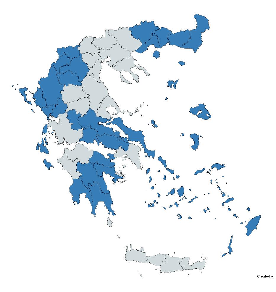 Περιφερειακή Αριστεία στην Έρευνα και την τεχνολογική ανάπτυξη παραμεθόριες και νησιωτικές περιφέρειες της χώρας και περιφέρειες με χαμηλές επιδόσεις Περιφέρεια Προϋπολογισμός (εκ. ) Αν.