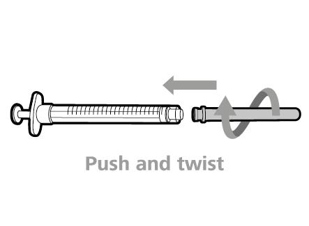 Βήμα 2. Προσαρμόστε τη βελόνα μεταφοράς στη σύριγγα Πιέστε και περιστρέψτε τη βελόνα μεταφοράς προς τα δεξιά επάνω στη σύριγγα μέχρι να προσαρμοστεί πλήρως.